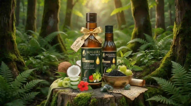 Herbal Hair Oil Combo – 200ml + Free 100ml Shampoo